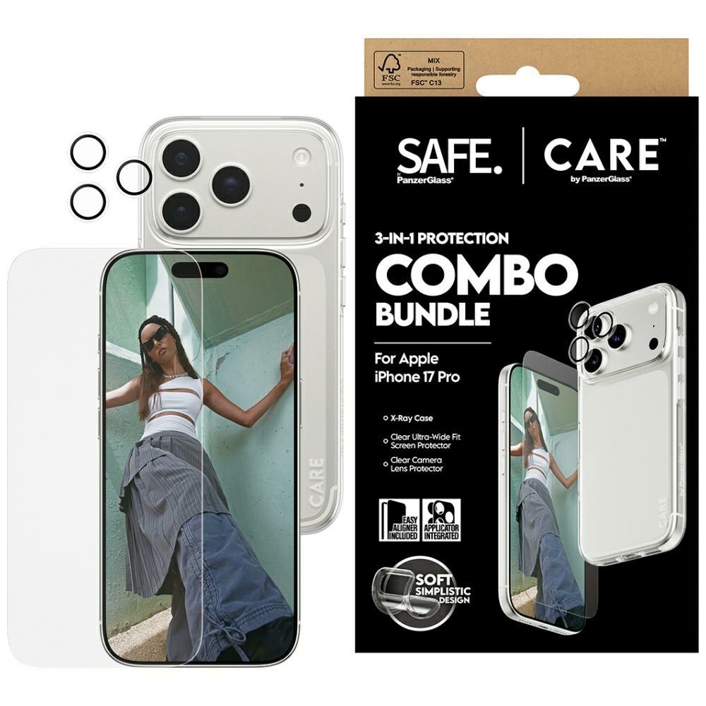 PanzerGlass CARE Protective Set Fashionable Combo 3in1 Case+Glass+Lens for iPhone 17 Pro