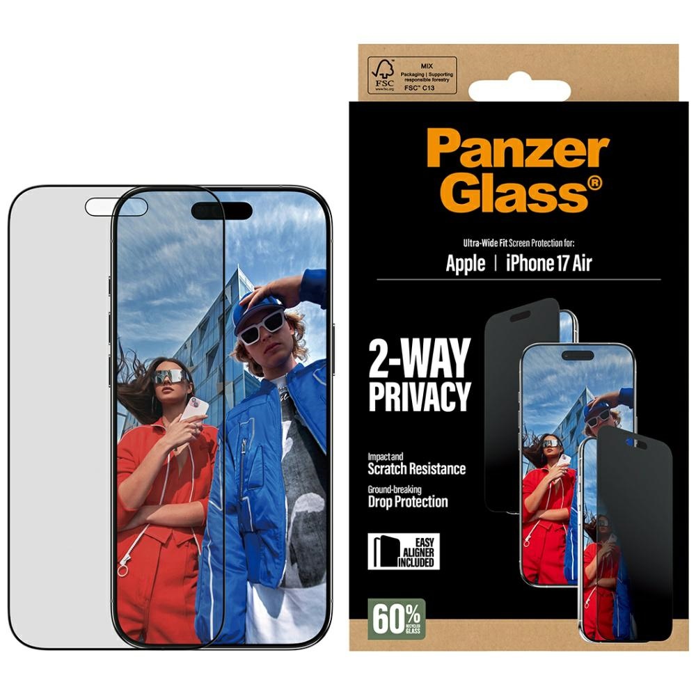PanzerGlass Privacy-enhancing Ultra-Wide Fit EasyAligner for iPhone Air