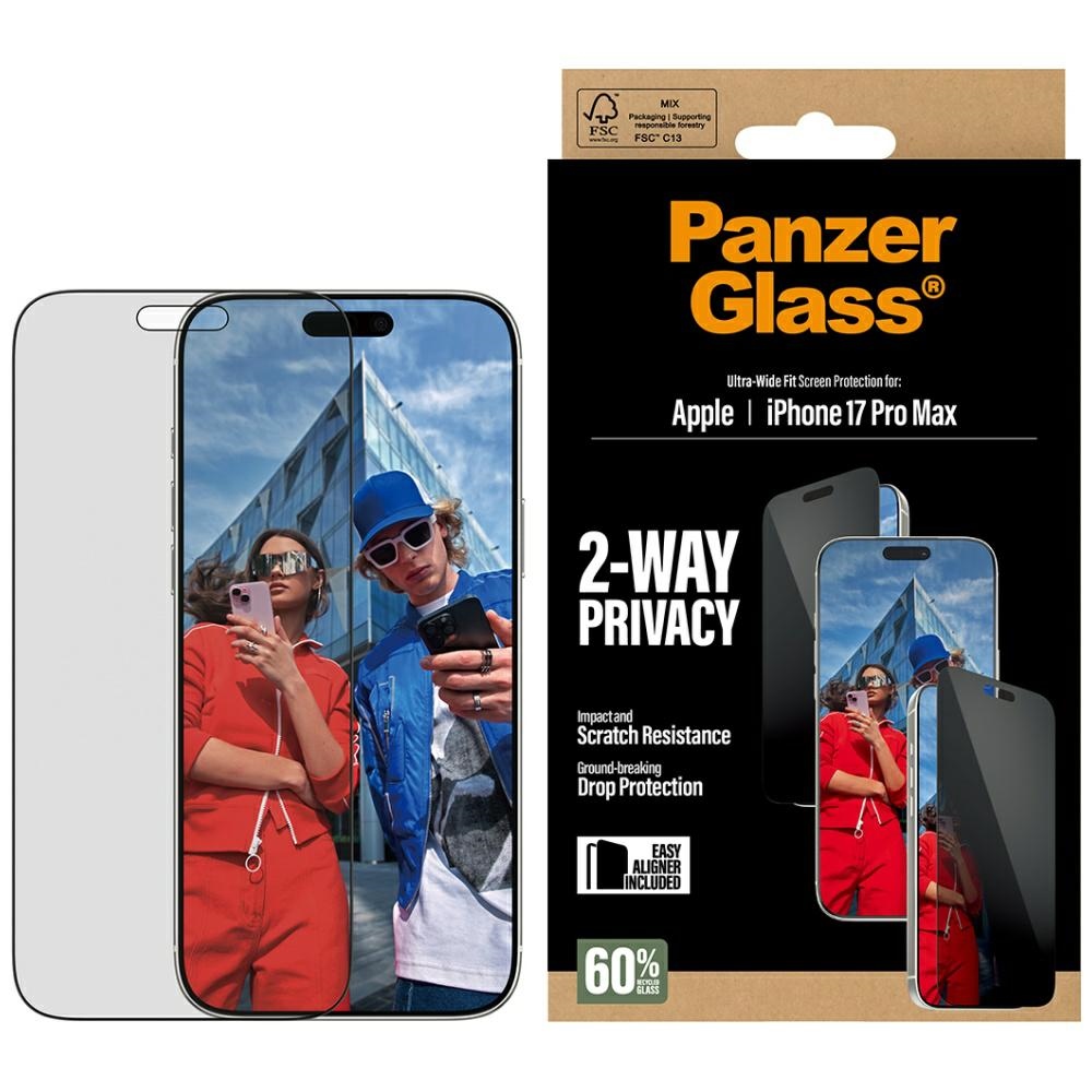PanzerGlass Privacy-Protecting Ultra-Wide Fit EasyAligner for iPhone 17 Pro Max
