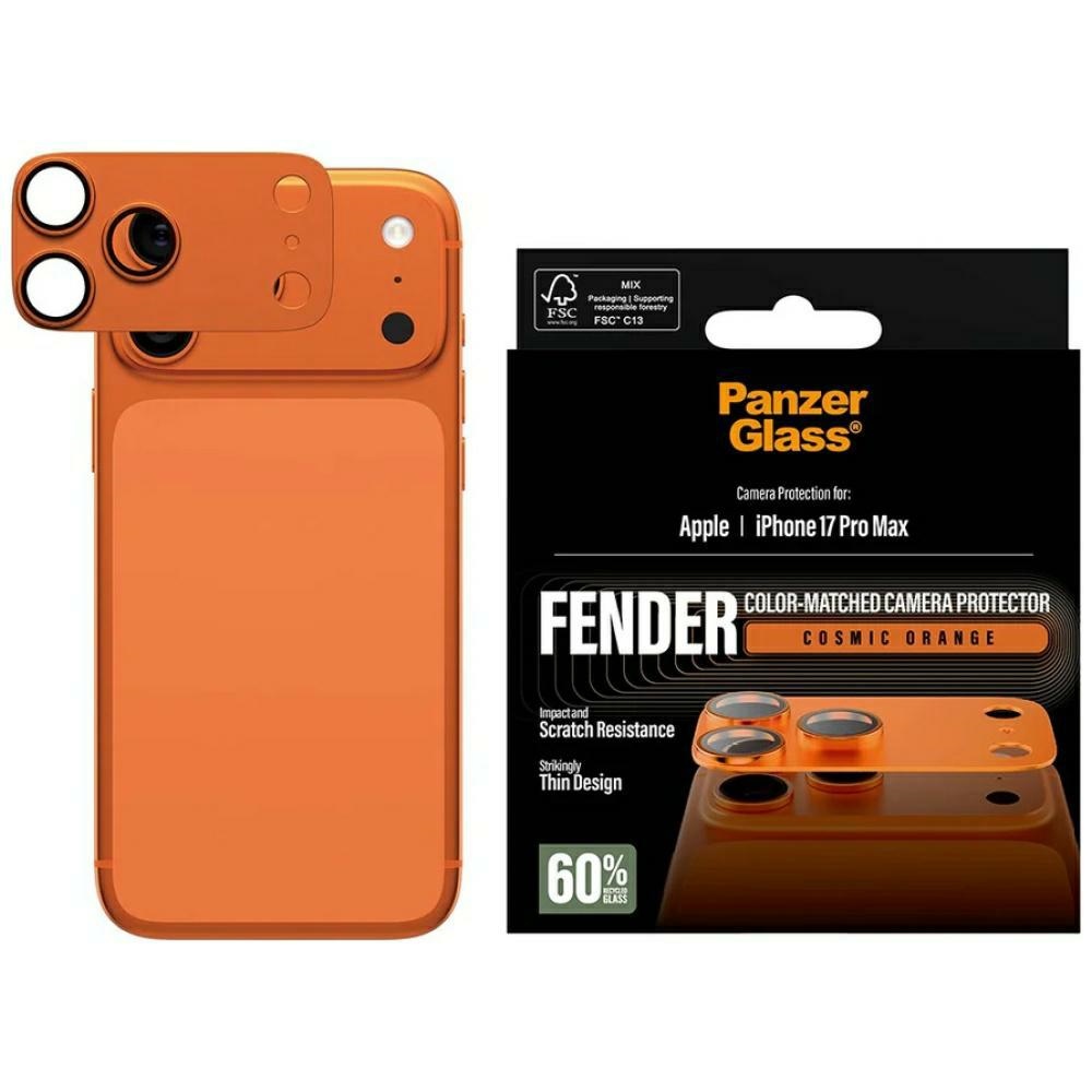 PanzerGlass Tempered glass lens protector Fender Camera Protector for iPhone 17 Pro Max, orange