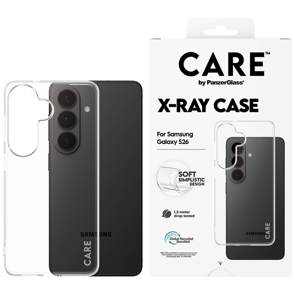 PanzerGlass CARE case by X-Ray for Samsung Galaxy S26, transparent