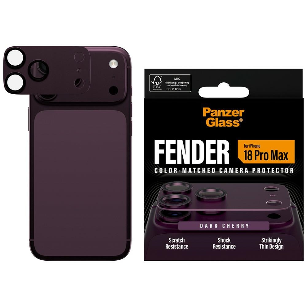 PanzerGlass Tempered glass lens protector for Fender Camera Protector for iPhone 18 Pro Max, cherry