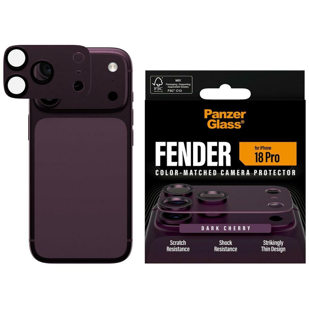 PanzerGlass Tempered glass for Fender Camera Protector lens for iPhone 18 Pro, cherry