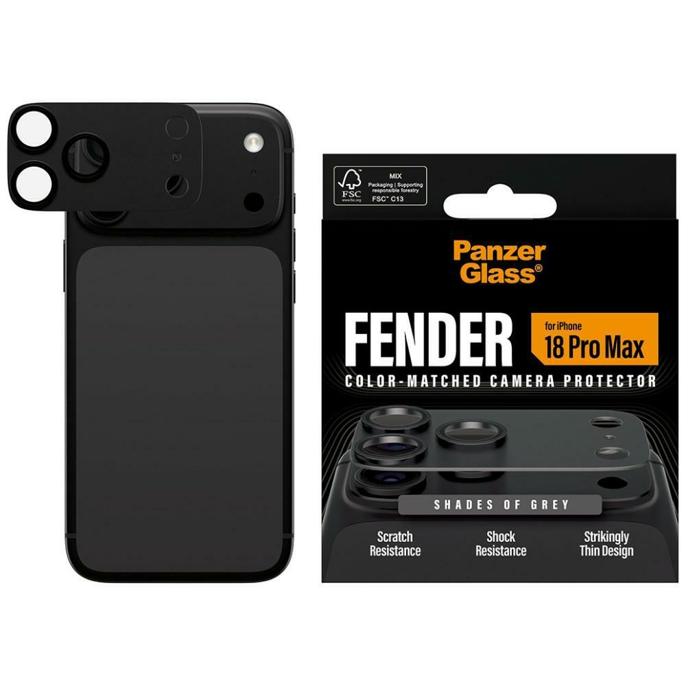 PanzerGlass Tempered glass for Fender Camera Protector for iPhone 18 Pro Max grey
