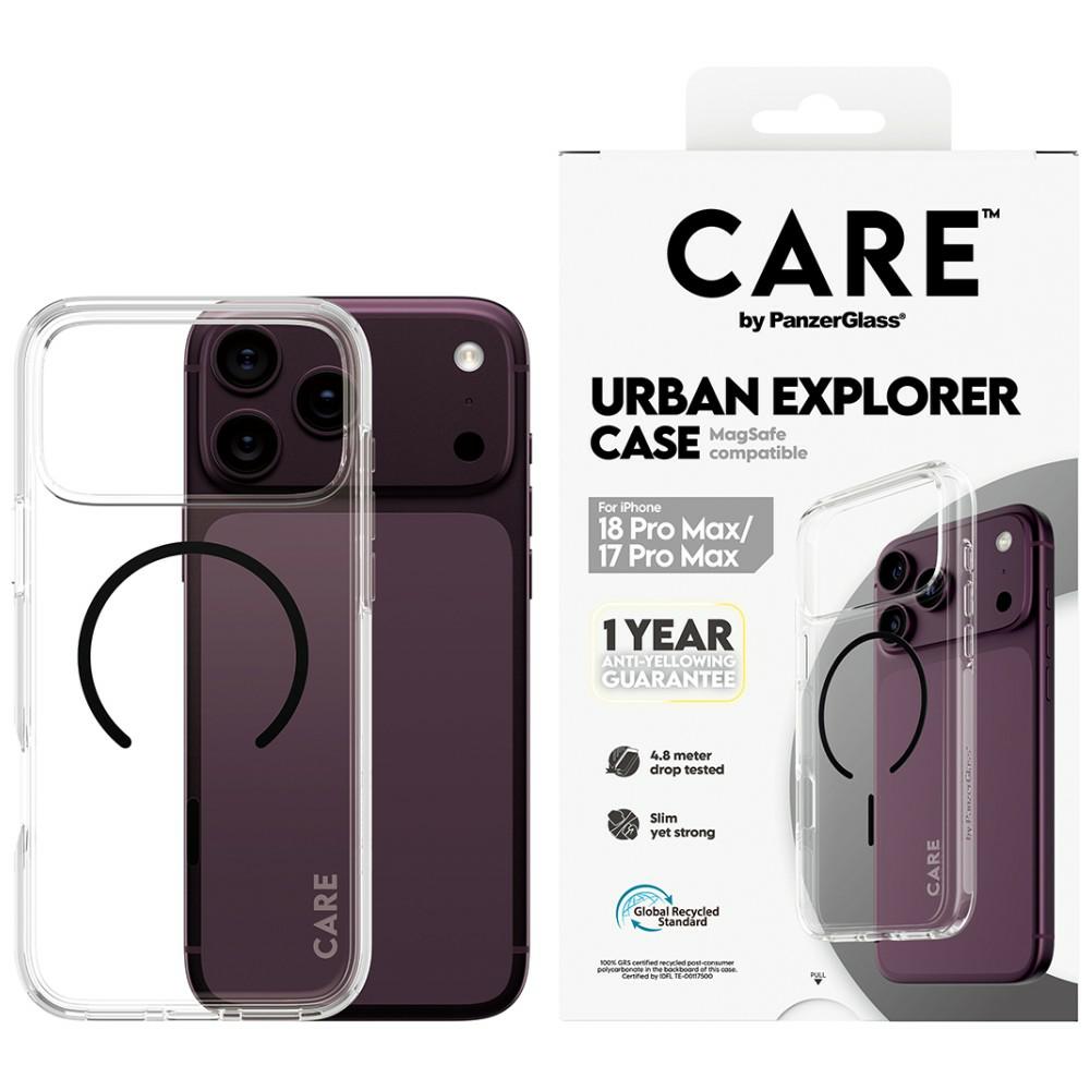 PanzerGlass CARE Case by Urban Explorer w. Black MagSafe for iPhone 18 Pro Max / 17 Pro Max transparent