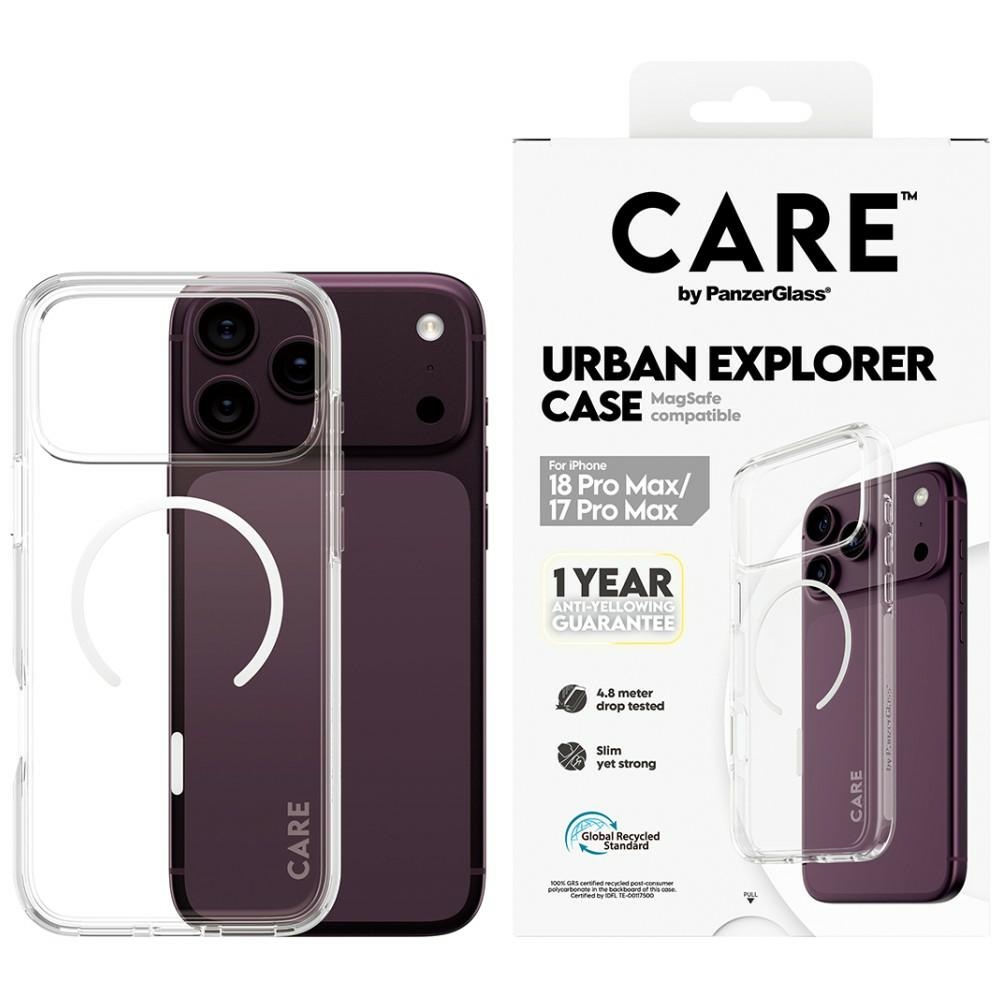 PanzerGlass CARE Case by Urban Explorer w. White MagSafe for iPhone 18 Pro Max / 17 Pro Max transparent
