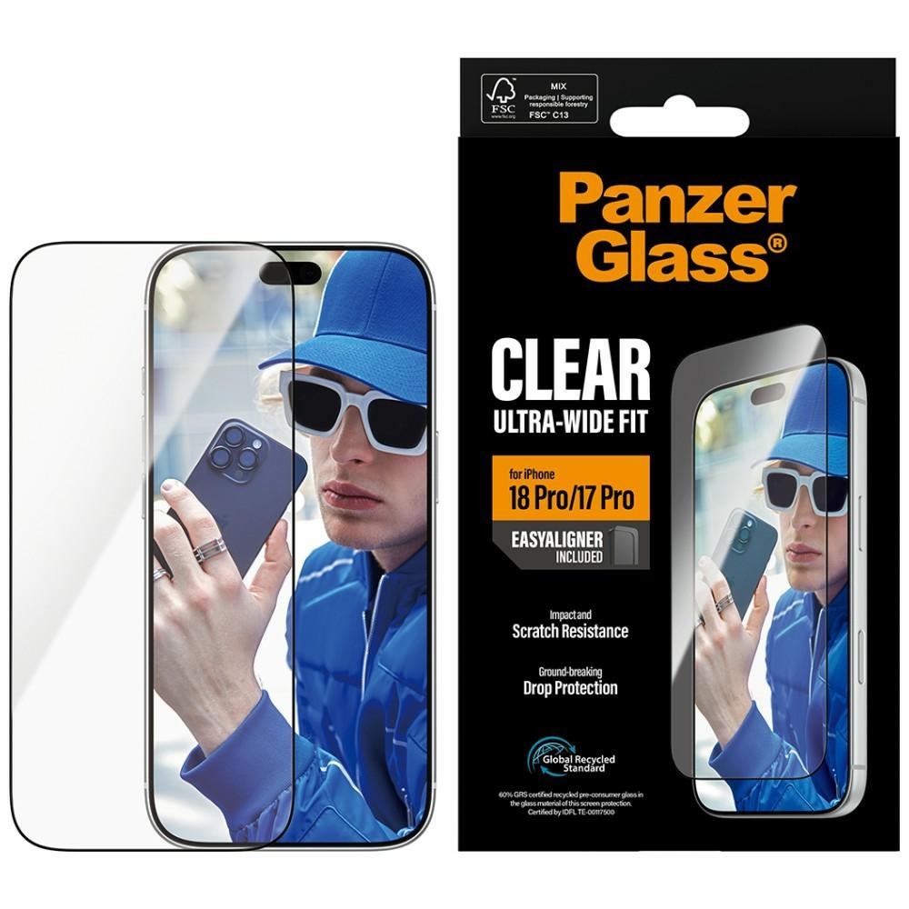 PanzerGlass Tempered Glass Screen Protector Ultra-Wide Fit EasyAligner for iPhone 18 Pro / 17 Pro