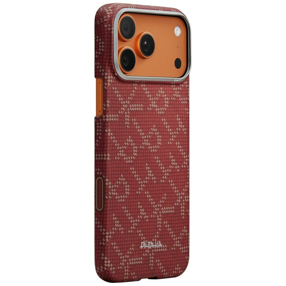 PITAKA Ultra-Slim Monogram MagSafe Case for iPhone 17 Pro / 18 Pro gold red