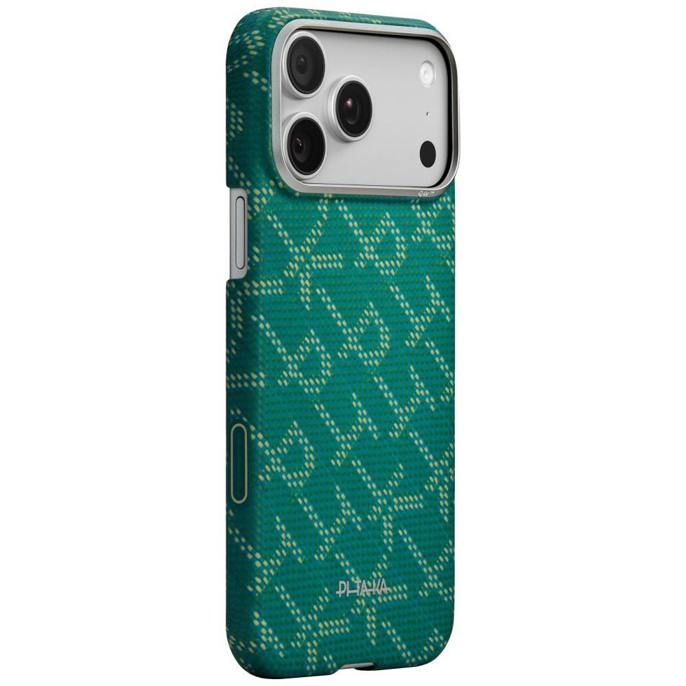 PITAKA Ultra-Slim Monogram MagSafe Case for iPhone 17 Pro Max / 18 Pro Max gold green