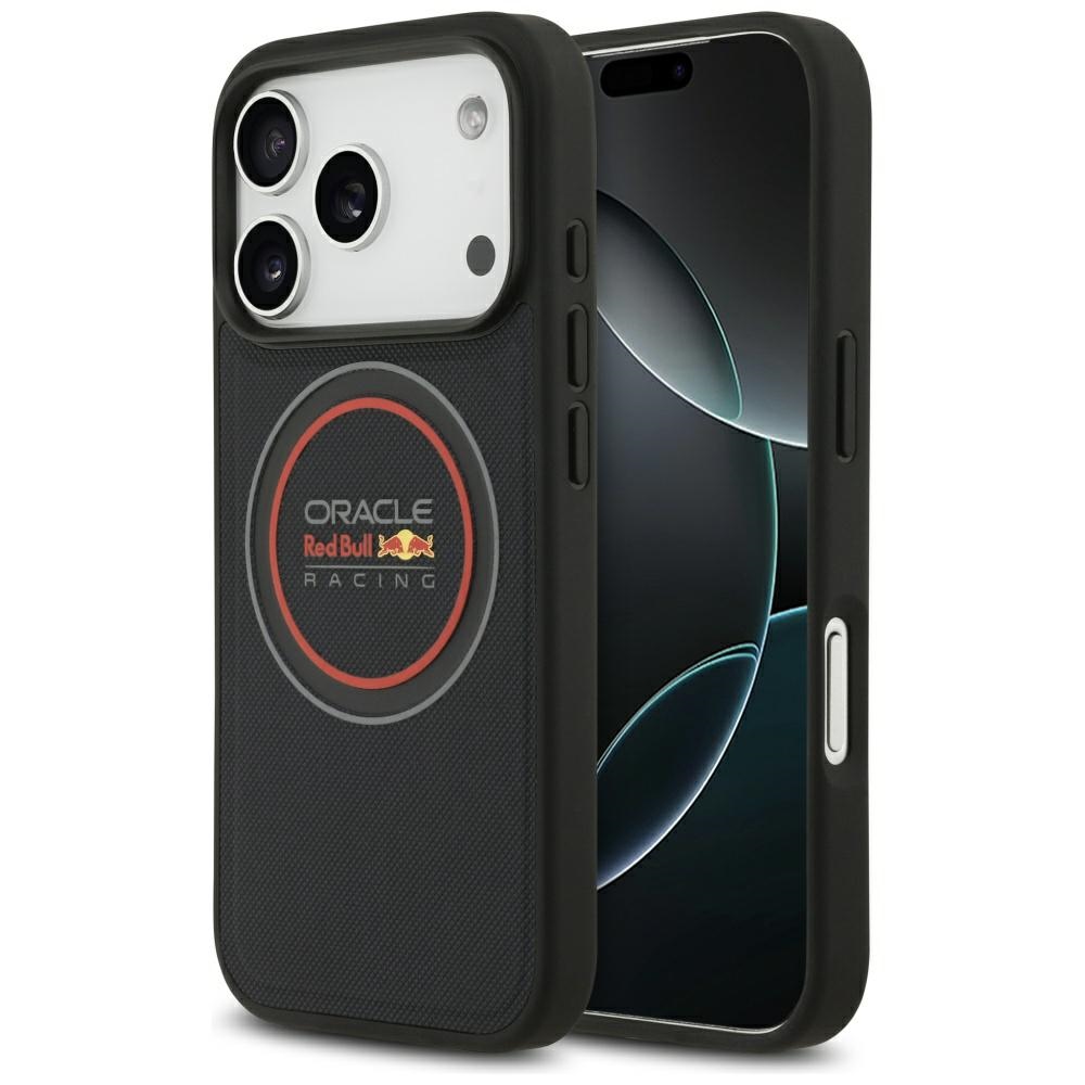 Red Bull Meshed Logo And Red Ring MagSafe Case for iPhone 17 Pro Max / 18 Pro Max garnet