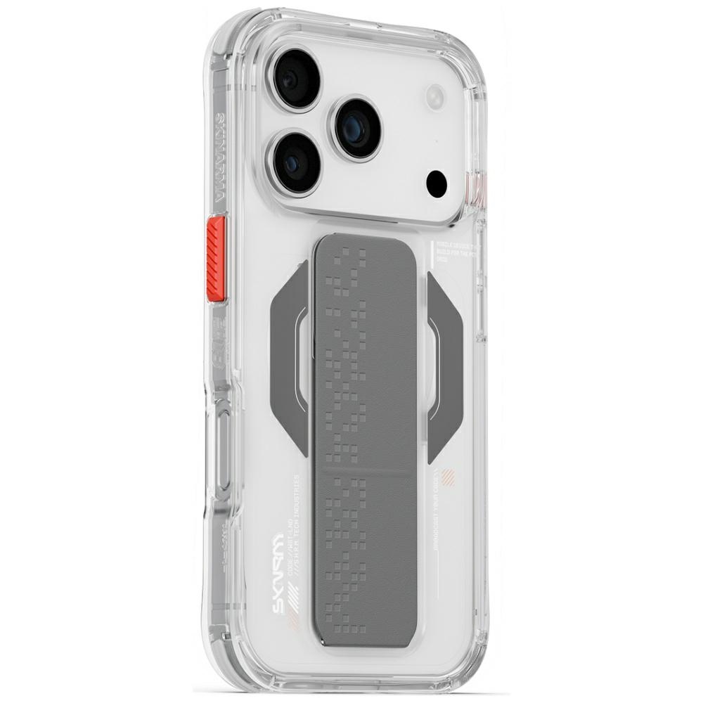 Skinarma Haxa Case for iPhone 17 Pro / 18 Pro Magnetic Charging + Grip Stand transparent