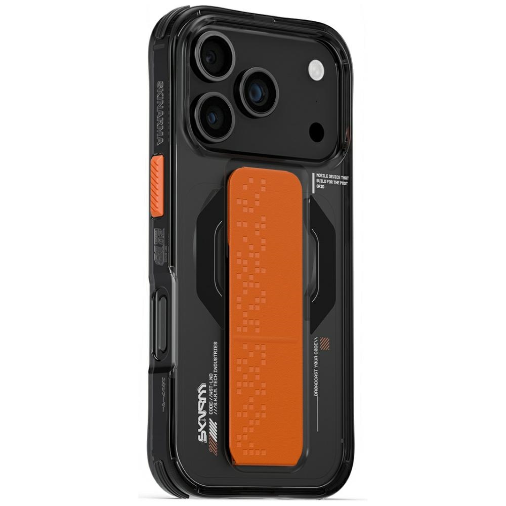 Skinarma Haxa Case for iPhone 17 Pro / 18 Pro Magnetic Charging + Grip Stand graphite
