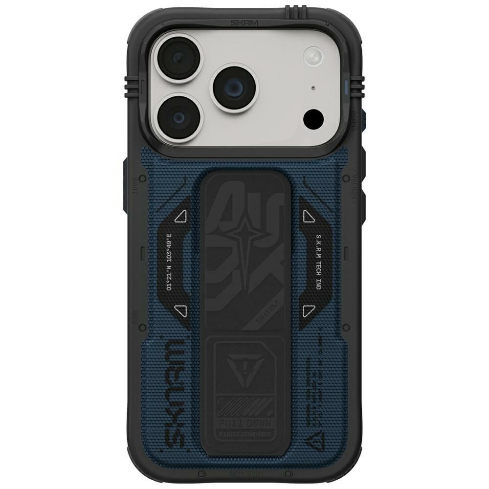 Skinarma Phantom MagSafe Case + Grip Stand for iPhone 18 Pro / 17 Pro blue