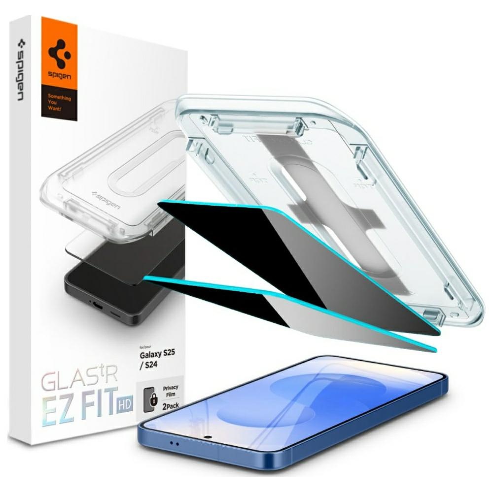 Spigen Glas.TR EZ FIT HD Privacy Glass for Samsung Galaxy S24/S25, 2-pack