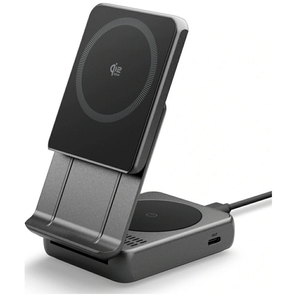 Spigen 2-in-1 Wireless Charger Essential Qi2.2 25W MagSafe Black