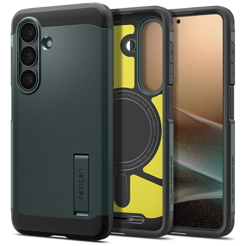 Spigen Tough Armor Mag MagSafe Case for Samsung Galaxy S26 abyss green