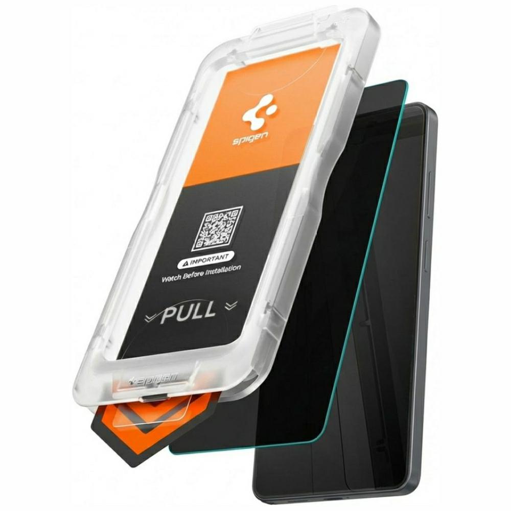 Spigen Tempered glass. Glas.TR "EZ FIT PRO AC" privacy screen protector for Samsung Galaxy S26