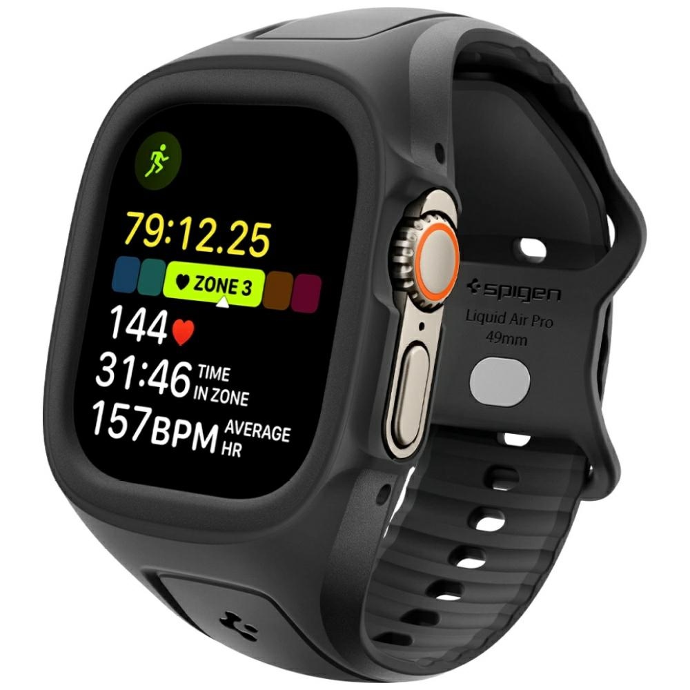 Spigen Liquid Air strap with case for Apple Watch Ultra 1/2/3/4 49mm black