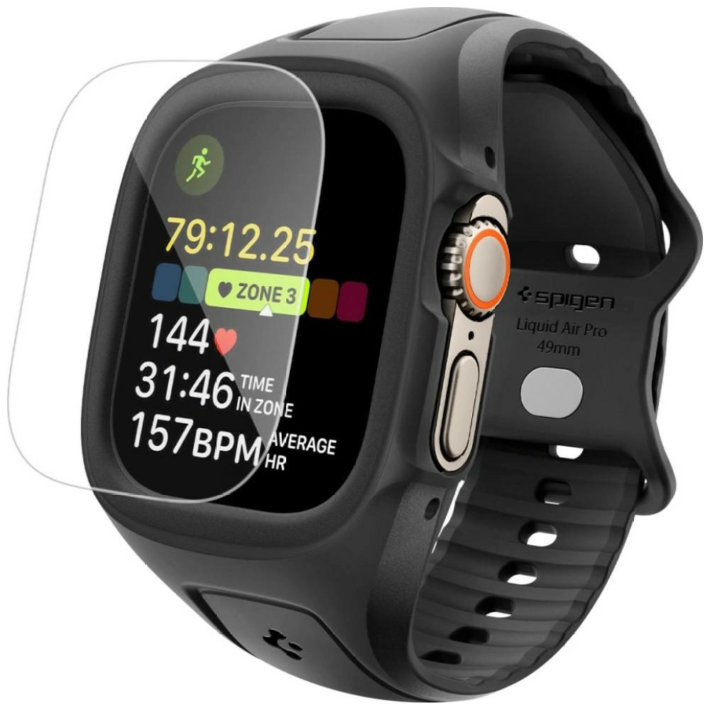Spigen Liquid Air AND Tempered Glass Band for Apple Watch Ultra 1/2/3/4 (49mm) black