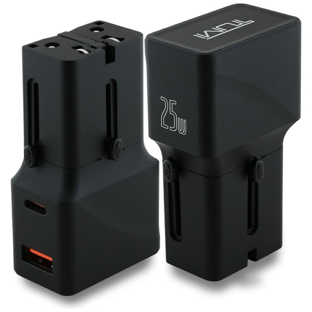 Tumi Travel Charger Adapter 25W USB-C / USB-A, black