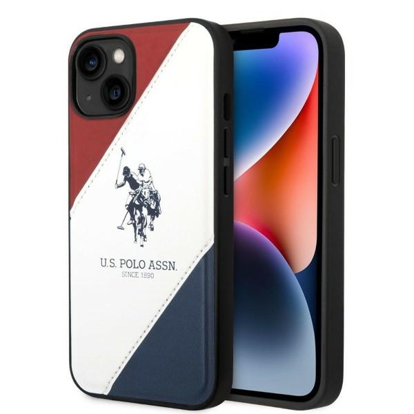 U.S. Polo Assn. US Polo USHCP14MPSO3 iPhone 14 Plus / 15 Plus 6.7" White Tricolor Embossed
