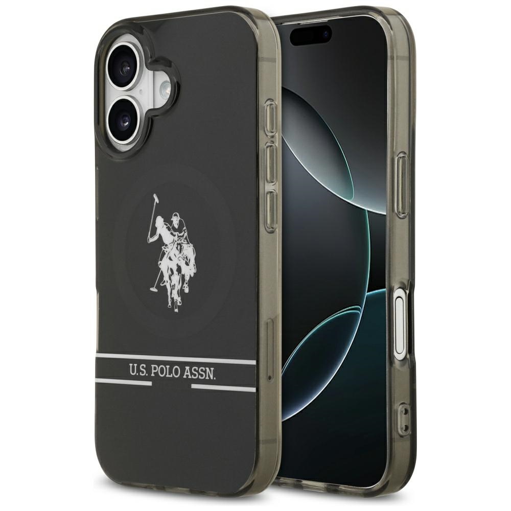 U.S. Polo Assn. US Polo DH Etui with Bottom Stripe Logo, MagSafe for iPhone 17, black