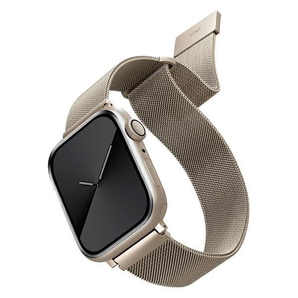uniq dante Apple Watch band Series 1/2/3/4/5/6/7/8/9/SE/SE2 38/40/41mm Stainless Steel starlight