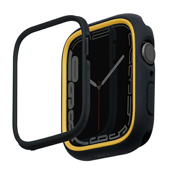 uniq Moduo case for Apple Watch Series 4/5/6/7/8/9/SE/SE2 40/41mm in black-mustard/midnight-mustard