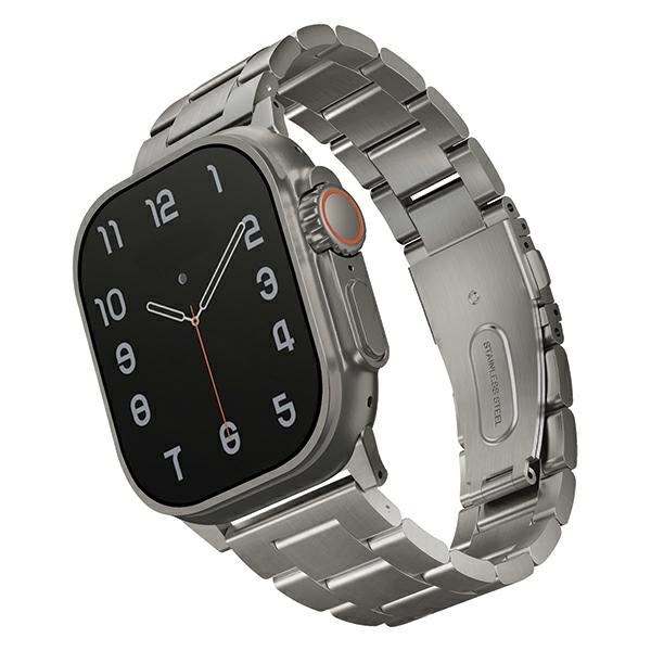 uniq osta strap for Apple Watch 42/44/45/49mm Series 1/2/3/4/5/6/7/8/9/10/SE/SE2/Ultra/Ultra 2 Stainless Steel silver/titanium silver