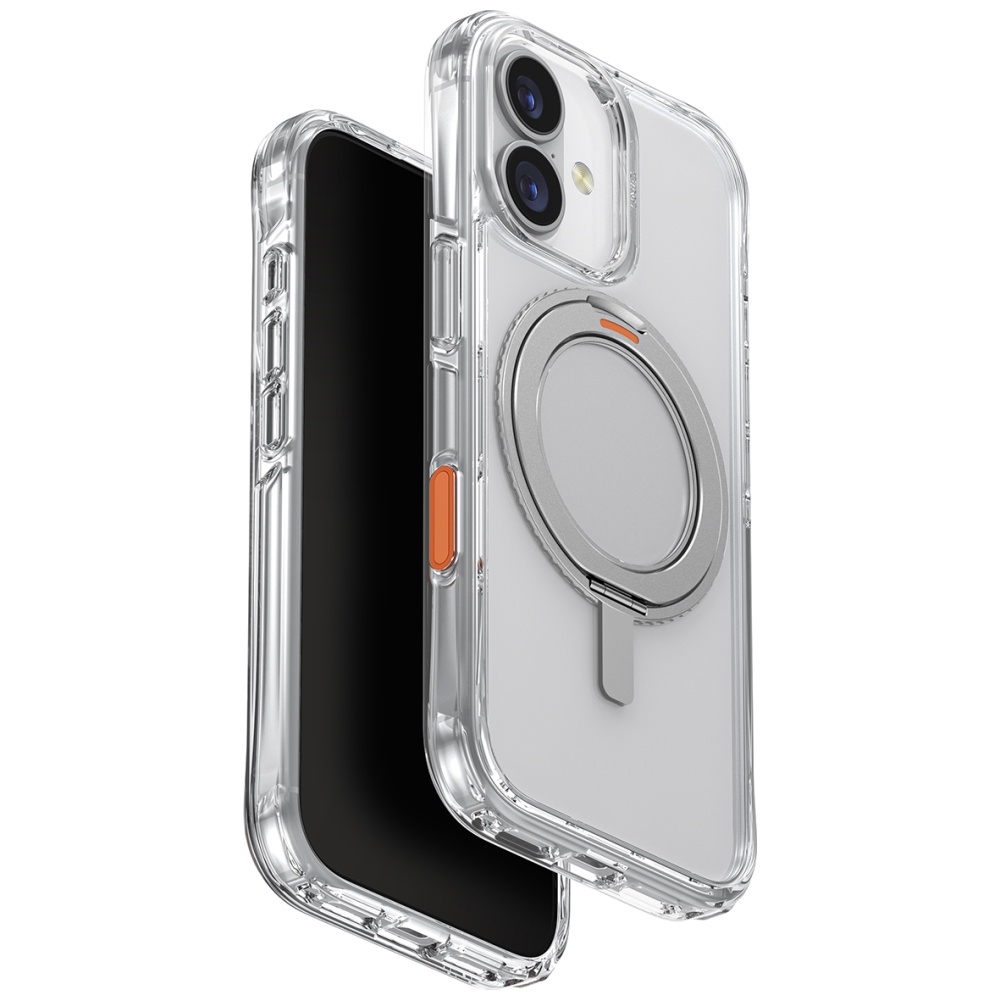 uniq Swivix Case for iPhone 17 with 360 Rotating Kickstand, transparent