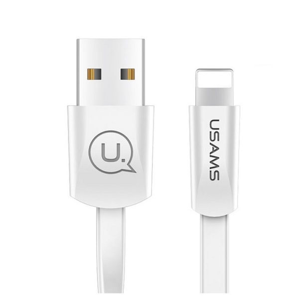 USAMS Kabel płaski U2 Lightning 1,2mbiały/white iPhone 5/6/7/8/X (US-SJ199)