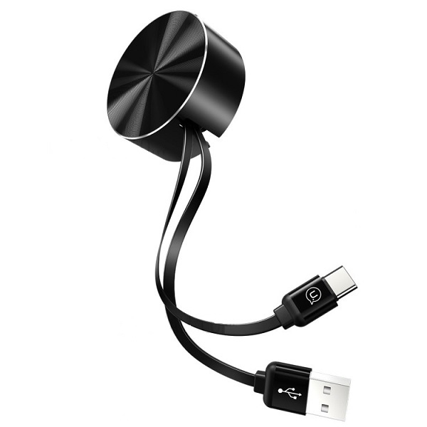 USAMS Retractable U-Bin USB-C Cable 1m. 2A Black TCUSBZH01 (US-SJ164)