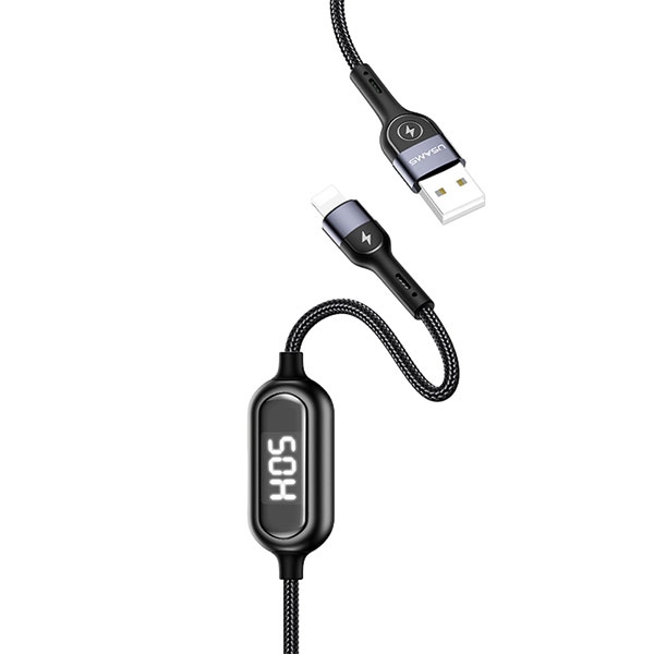 USAMS Kabel pleciony U48 lightning czarny/black SJ423USB01 (US-SJ423)