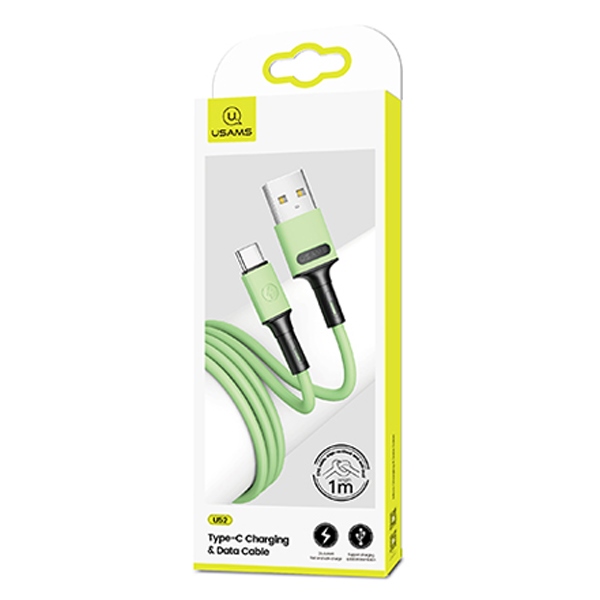 USAMS Kabel U52 USB-C 2A Fast Charge 1mzielony/green SJ436USB02 (US-SJ436)