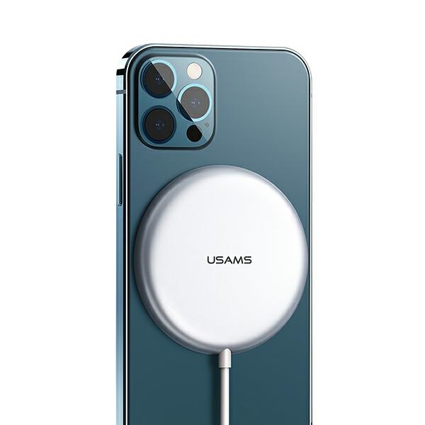 USAMS Induction charging cradle US-CD160 magnetic W2 15W aluminum iPhone 12 series silver/silver CD160DZ01