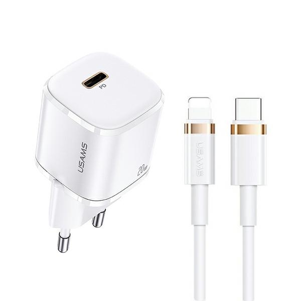 USAMS Ład. siec. 1xUSB-C T36 mini 20W+ XFKXLOGTL02 (US-CC124+US-SJ484)