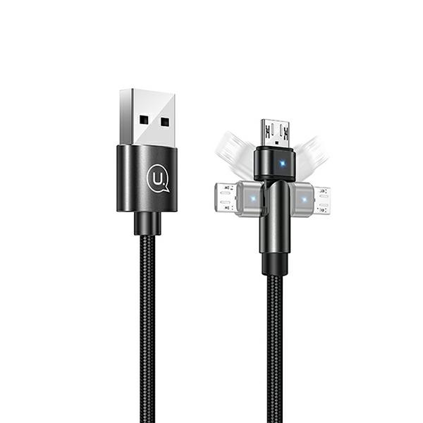 USAMS Kabel pleciony obrotowy U60 2AmicroUSB 1m SJ478USB01 (US-SJ478)