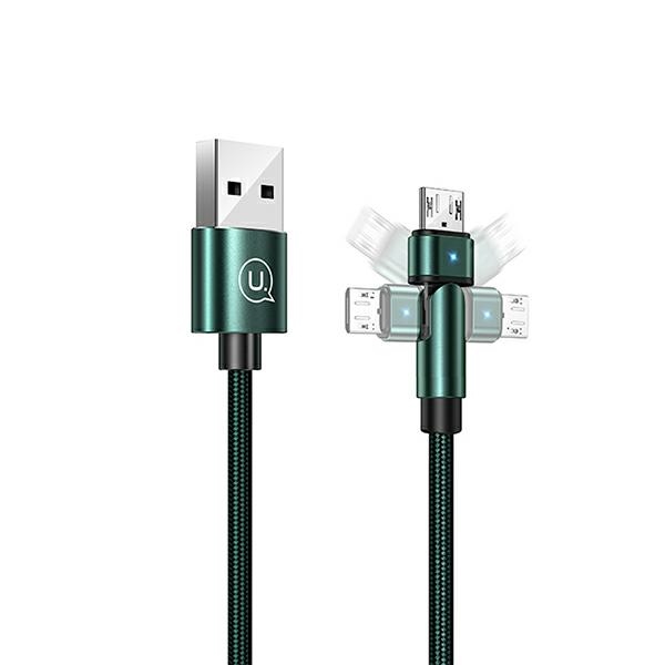 USAMS Kabel pleciony obrotowy U60 2AmicroUSB 1m SJ478USB02 (US-SJ478)
