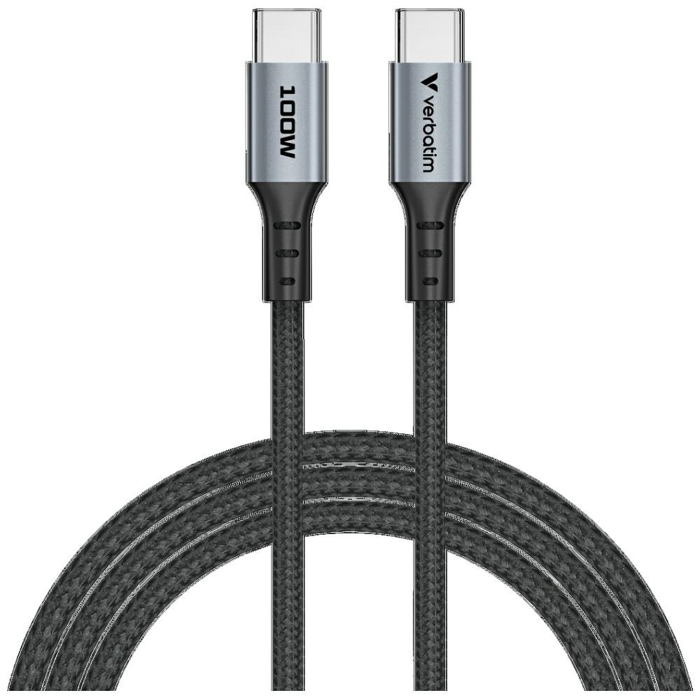 Verbatim Sync AND Charge USB-C to USB-C Cable, 100W PD3.0/QC3.0, 120cm, Black, 31846