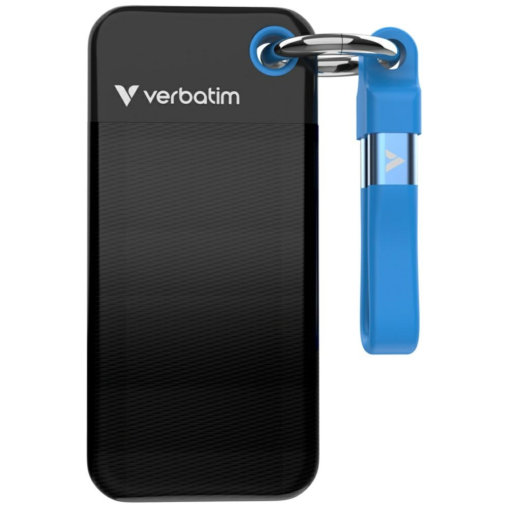 Verbatim External Drive Pocket SSD 256GB USB-C 3.2 gen.2 black-blue 32416