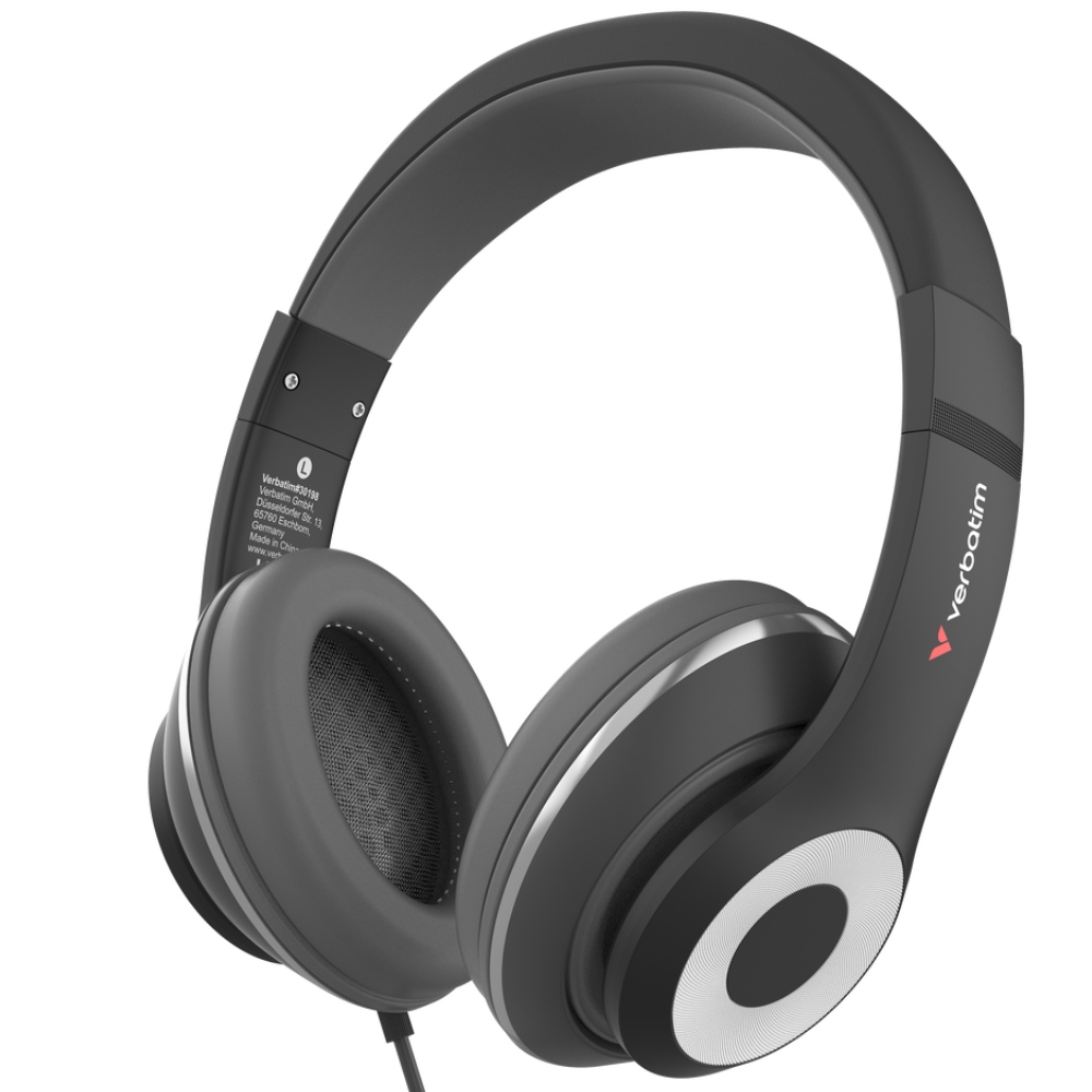 Verbatim TruSound wired USB-C headphones, black 30198