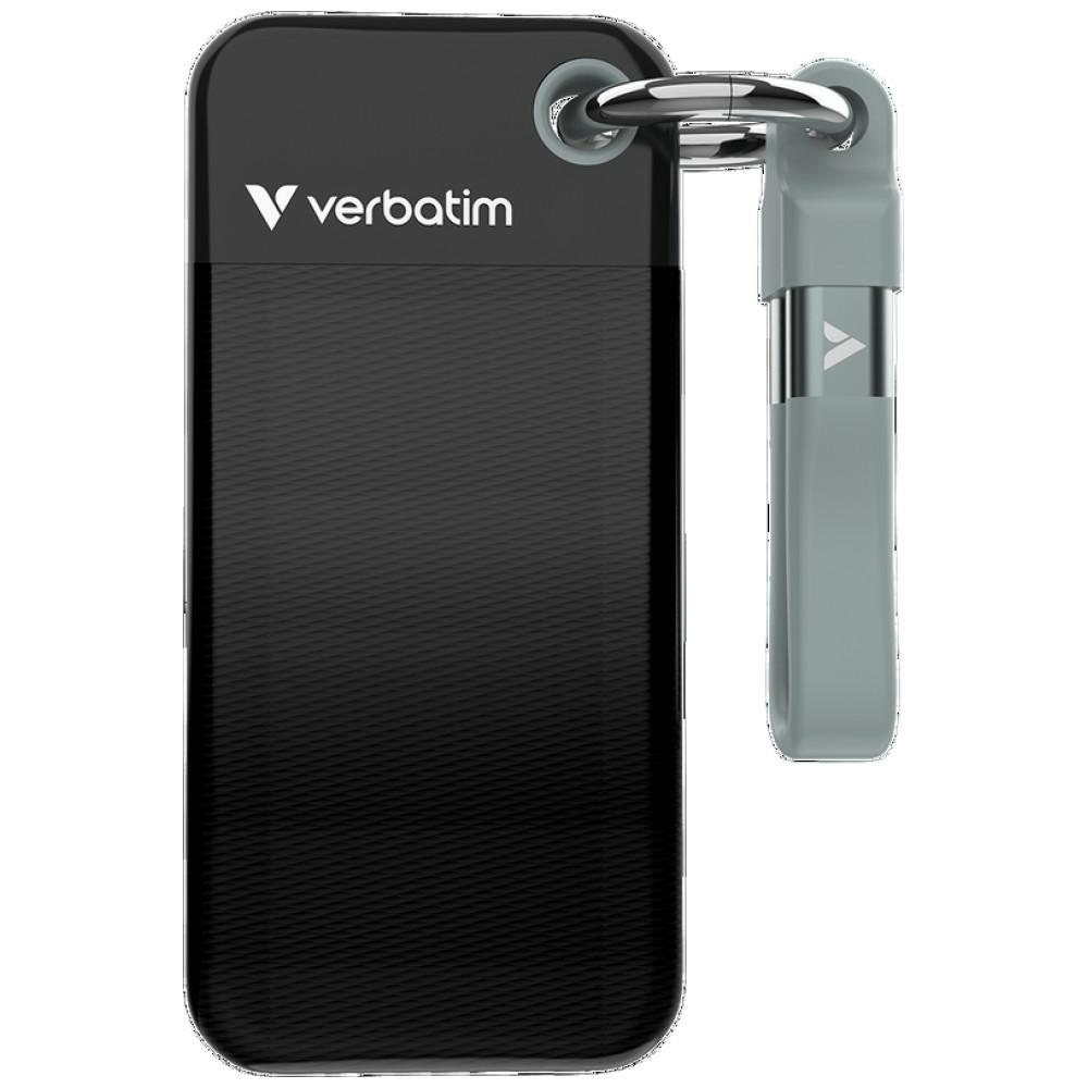 Verbatim External Drive Pocket SSD 512GB - keychain with USB-C 3.2 gen.2 cable black-grey 32282